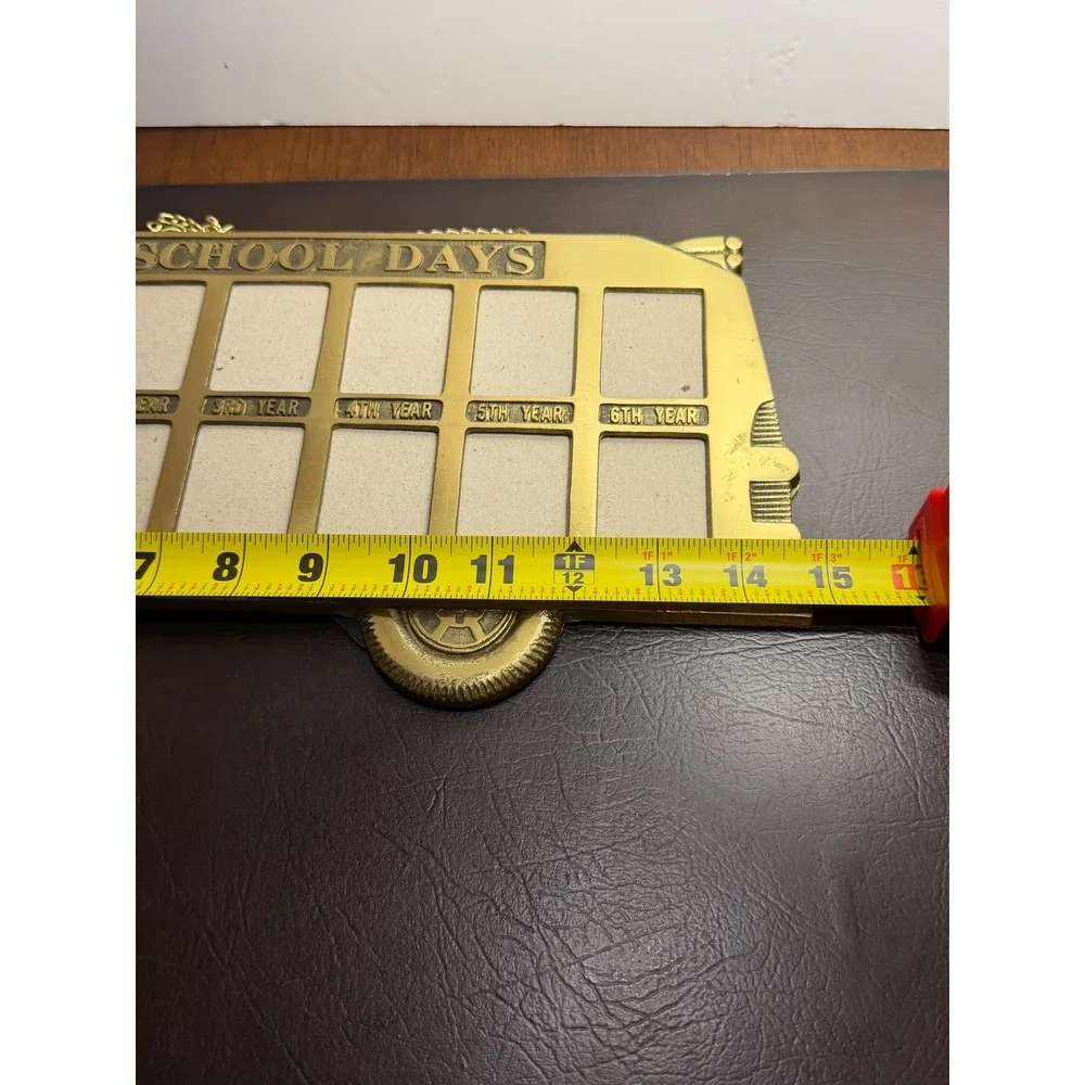Vintage 1988 Penco Solid Brass School Days School Bus 12 Photo Frame